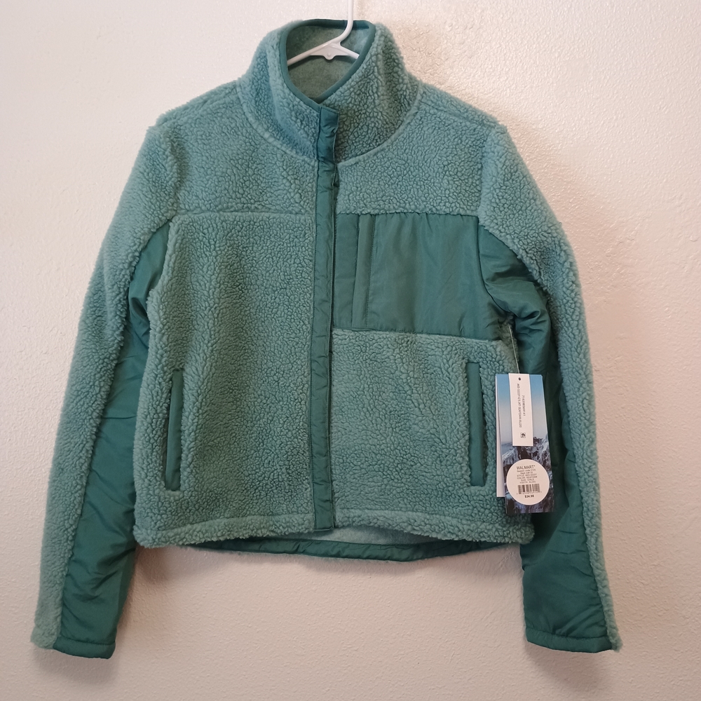 NWT Girls Iceburg Seafoam Green Teal Sherpa Jacket Size XL 20
